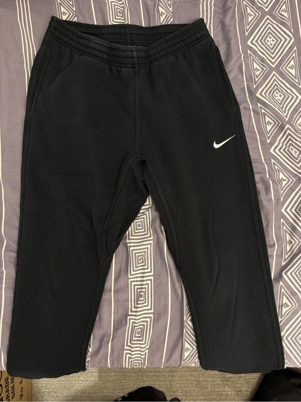 Nike Black Sweatpants with White Swoosh